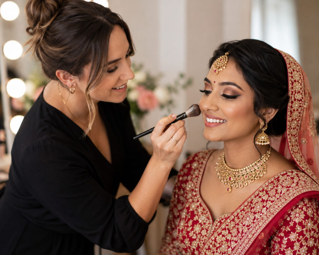 bridal makeup artisit brisbane indian bride brown skin
